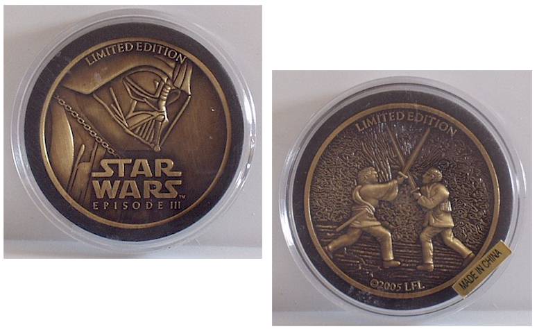 limited edition star wars episode 3 coin value